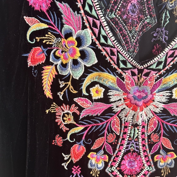 Johnny Was Black Top with Colorful Embroidery - Picture 6 of 17